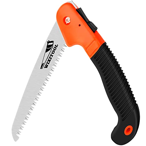 Folding Hand Saw, Pruning Saws for Trimming Gardening Camping Hiking PVC Bone Cutting Wood, Held Design Portable Survival Foldable Jab Saw with Rugged Blade(7″) Ergonomic Non-Slip Handle Security Lock