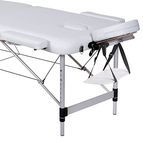 GiMa 44024 Massageliege aus Aluminium mit 2 Abschnitten, Weiß