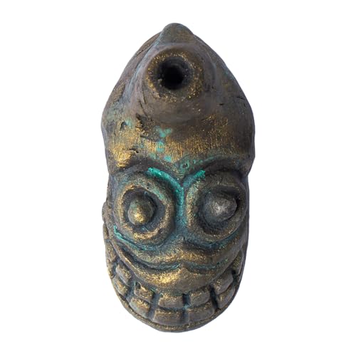 Aztec Death Whistle, Up To125+ Decibels Loud Real Screaming Aztec Death Whistle Loudest Authentic Human Authentic Human Ehecachichtli Sounding Screams War Whistle (Bronze)