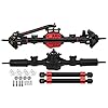 zhoul Voor Achter Rechte Complete As met 2 stks Metalen Aandrijfas Fit voor 1/10 Axiale SCX10 I SCX10 II RC Auto