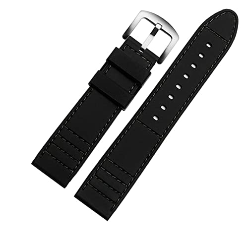 Bracelet de montre en silicone 20mm rallongé pour montre de sport masculine