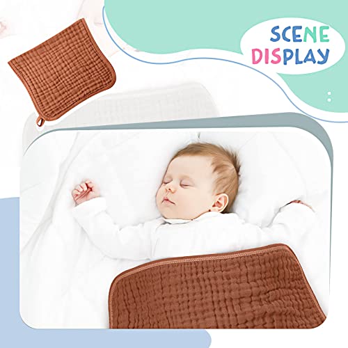 Irenare 6 Pieces Large 20 X 10 Inch Muslin Burp Cloths Multi-Colors Muslin Washcloths Baby Burping Cloth Diapers 6 Absorbent Layers Muslin Face Towels For Baby (Fresh Colors) #TOP4