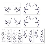 GYIOFAI 8 Pièces VioletTatouages temporaires, Accessoires d'anime, Tatouages temporaires pour le corps, pour Halloween Maquillage Carnaval Cosplay, maquillage résistant à la sueur et à l'eau (Violet)