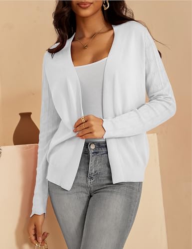 Image of VOIANLIMO Womens Cardigan Lightweight Open Front Knit Long Sleeve Cardigans Sweaters for Women