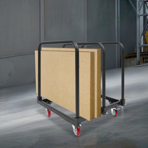 Wózek z 3 pałąkami rurowymi, nośność 90,72 kg, wózek transportowy z 4 kółkami skrętnymi z hamulcem postojowym, wózek płytowy i pomoc transportowa do magazynu i warsztatu