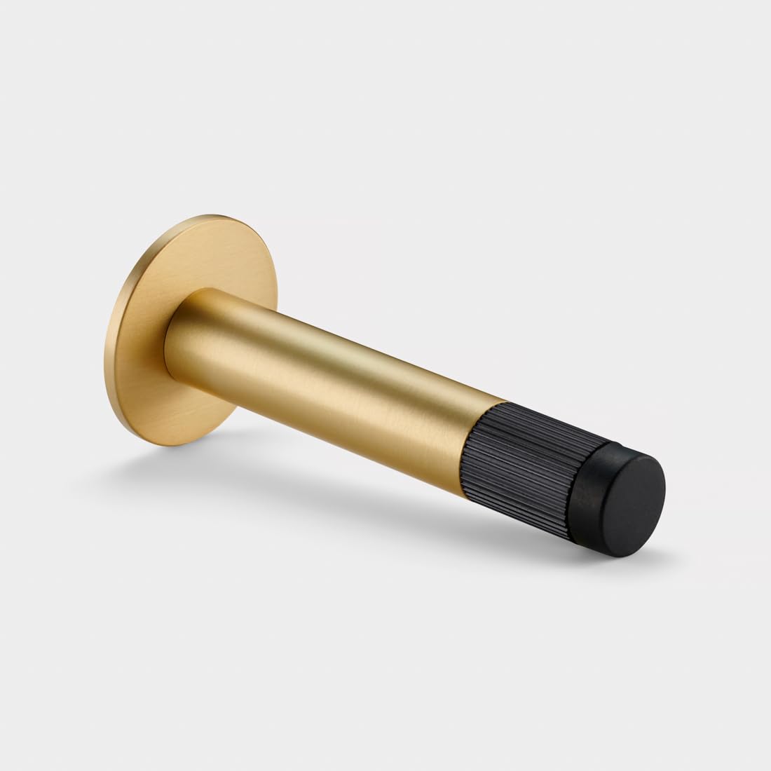 Pushka Home Brass Linear Wall Mounted Door Stops in Gold (Black Tip)