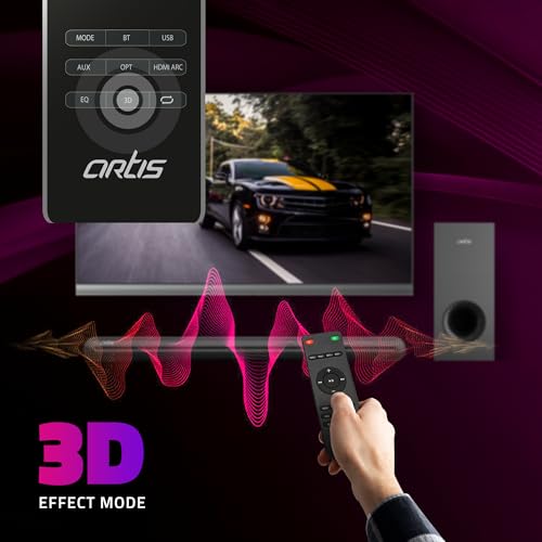 Image of Artis SoundHub 410 320W 2.1Channel Wireless Bluetooth Sound bar & Wireless Subwoofer, 3 EQ Presets, 4 Driver Units & Input Modes: Bluetooth /HDMI(ARC) / AUX in /COAXIAL /Optical /USB Input