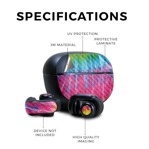 Image of Carbon Fiber Skin Compatible with Bose Ultra Open Earbuds - Tie Dye 2 - Premium 3M Vinyl Protective Wrap Decal Cover - Easy to Apply | Crafted in The USA by MightySkins