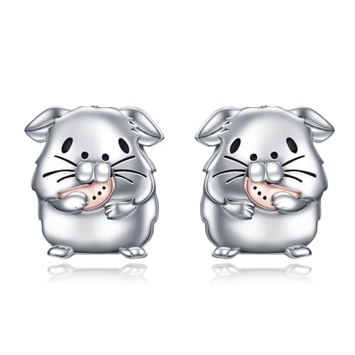 Boucles d'oreilles cochon d'inde en argent 925 anti-allergie
