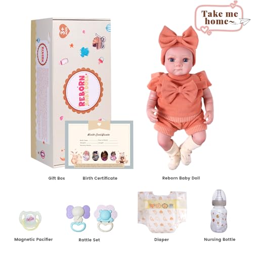 Muñeca Reborn Bebé de Vinilo Suave 43 cm con Accesorios miniatura 6