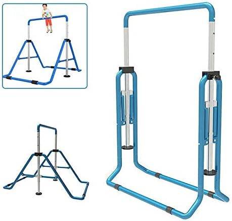 Kids Horizontal Bars,Horizontal Bar Gymnastics Kids Garden Home Reck Stretching Folding Expandable Gym Training Bar Equipment Adjustable Height (Max 130cm )for 5-6 Year Boys Girls Out/Indooor