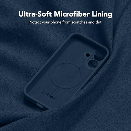 SuydanBox Magnetic for iPhone 16 Case, Compatible with MagSafe, [Full Camera Protection][2 Screen Protectors] Silicone Shockproof Protective Phone Case for iPhone 16 6.1\", Blue - Thumbnail 7