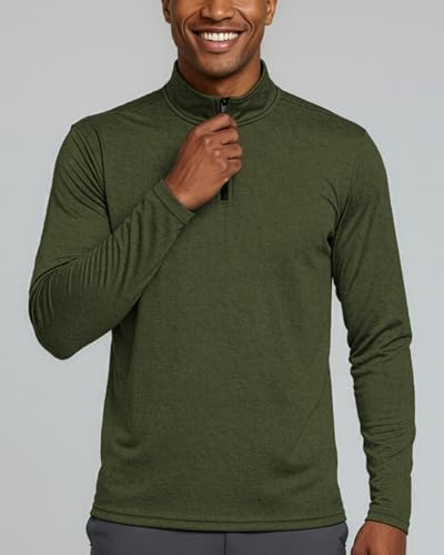 Image of Real Essentials 3 Pack: Men's Dry-Fit Active Quarter Zip Long Sleeve Athletic Performance Pullover (Available in Big & Tall)
