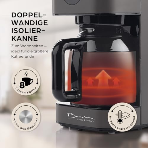 Barista Filterkaffeemaschine Touch Iso | Kaffeemaschine mit Isolierkanne | Filtermaschine mit Digitaldisplay & Timerfunktion | 900W | für 8 Tassen Kaffee | 1,25 Liter Kaffeekanne – Bild 4