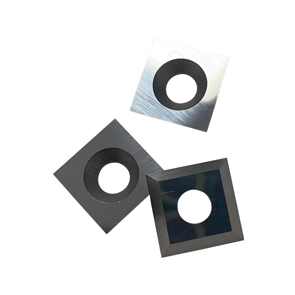 10pcs Tungsten Carbide Inserts Blades, Replacement Polished Square Cutter for DIY Wood Lathe Turning(14.6 x 14.6 x 2.5mm)