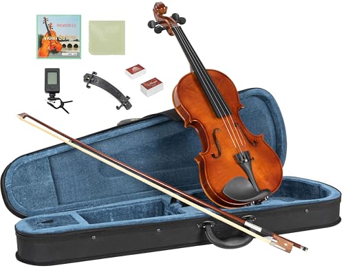 BQKOZFIN バイオリン 3/4 初心者用バイオリン ヴァイオリン 弓2本 チューナー 予備弦 肩当て付き