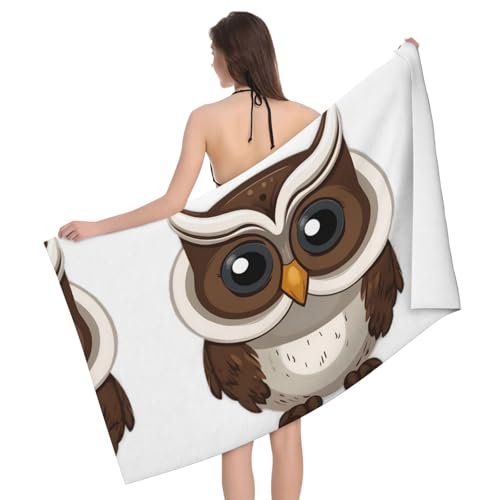 sttnnper Cute Owl Print Microfiber Bath Towels – Soft, Absorbent, and Versatile f