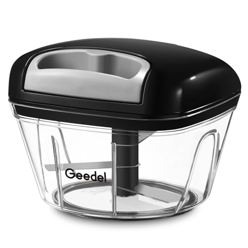 Geedel Pull Chopper Food Processor 2-Cup Black