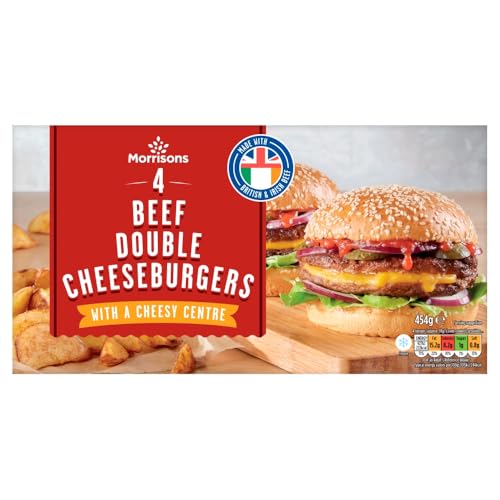 Morrisons 4 Double Cheeseburgers 454g