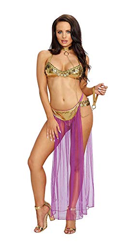 Beautyplay Sexy Uniform Damen Cosplay Slave Ladies Princess Leia Fancy Dress Adults Dessous Reizwäsche Lingerie-BH-Rock-Halsband String Set Cover