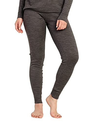 LAPASA Ropa Térmica Mujer de Lana Merino Peso Mediano Ropa Interior Deportivo Invierno L49 (Pantalón) L Gris Cover