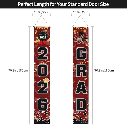 Image of Graduation Decorations 2026 Grad Porch Banner for Any Schools or Grades Graduation Banner Class of 2026 Party Decor