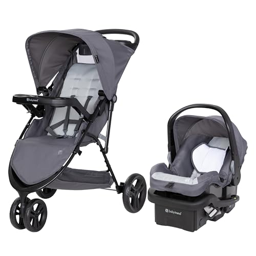 baby trend venture 3-wheel stroller travel system stellar grey
