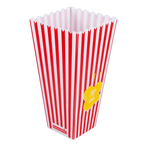 Restaurantware - Maxi Serve - Contenedores de palomitas de maíz de 40 onzas, 10 recipientes de palomitas de maíz para microondas, sin BPA, reutilizables, recipientes de plástico rojo para palomitas de