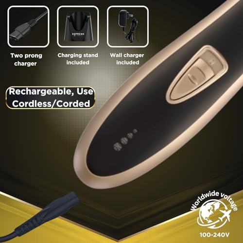 Men's Hair Trimmer by SUPREME TRIMMER ST5210 Beard Trimmer for Men Professional Barber Liner Cordless Hair Clipper - Gold T-Shaper Li - Image 4