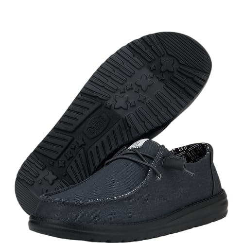 Image of HEYDUDE Women's Wendy Canvas, Womens Shoes, Women's Slip-on Loafers, Comfortable & Light-Weight Black /Black