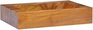 vidaXL Basin Wash Basin Countertop Sink for Washroom Bathroom Solid Wood Teak