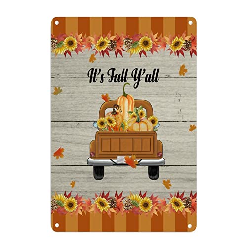 Cadeau d'automne original avec la plaque en métal rétro It's Fall Y'all en aluminium