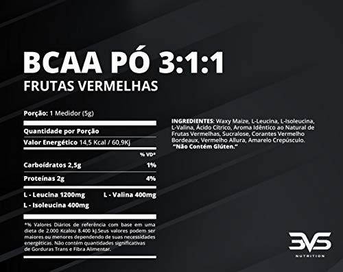 BCAA em pó 3:1:1 (2g por dose) - Frutas Vermelhas 300gr