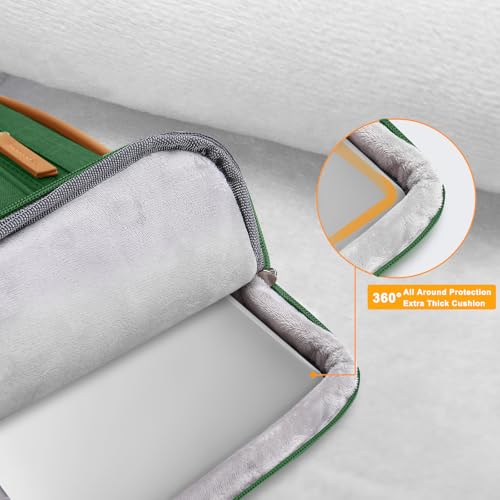 Image of MOSISO 360 Protective Laptop Case 16 inch, 15-15.6 inch Laptop Sleeve Compatible with MacBook Pro 16, HP, Acer, Dell, Lenovo, ASUS, Side Open Carrying Case with 4 Zipper Pockets&Handle, Jungle Green