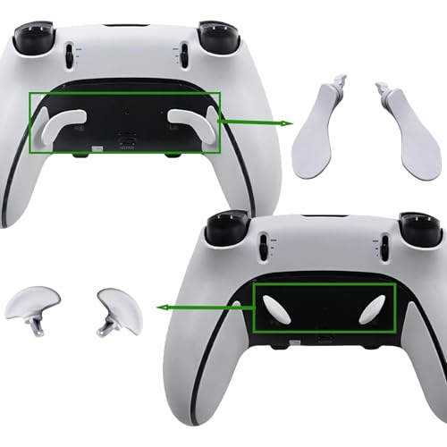 Joysticks PS5 DualSense Edge accessoires 10-en-1 boutons palettes blanches de rechange - 3