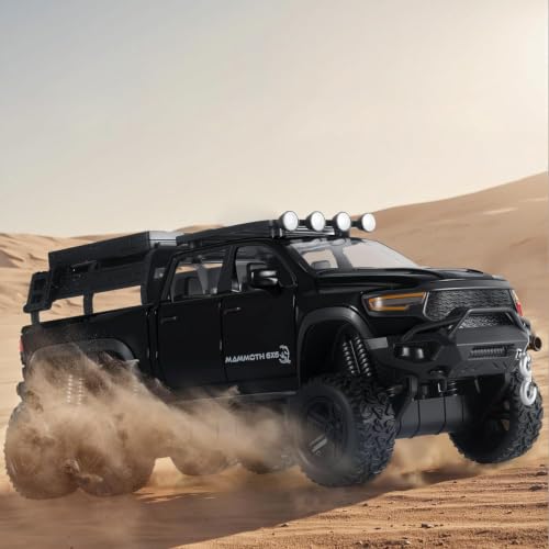 Image of RAM Mammoth Pick-Up Model Car 1:32 Exclusive Alloy Metal Pull Back Die-cast Car Die-cast Metal Pullback Toy car with Openable Doors & Light Music
