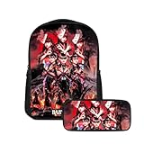 [CMOLFCS] ベビーメタル Babymetal アニメ ランドセル ペンケース 2点セット キッズバッグ リュックサック 筆箱付き おしゃれ 大容量 双肩バック 筆袋 多機能 軽量 通気性 男の子 女の子 中学生 外出 学校 旅行 遠足 登山 汎用