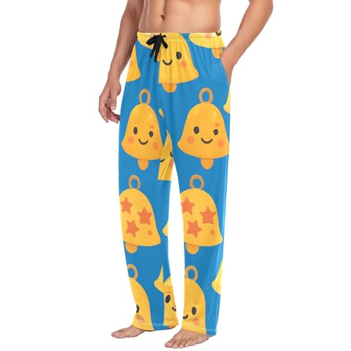 Christmas Bells Pattern Men's Pajama Bottoms Plaid Pajamas Pants for Men Soft Long Lounge Woven Pj Sleep Pant with Pockets4