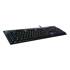 Logitech G815 mechanische Gaming-Tastatur, Taktiler GL-Tasten-Switch mit flachem Profil, LIGHTSYNC RGB, 5 Programmierbare G-Tasten, Multimedia-Bedienelemente, Deutsches QWERTZ-Layout – Carbon