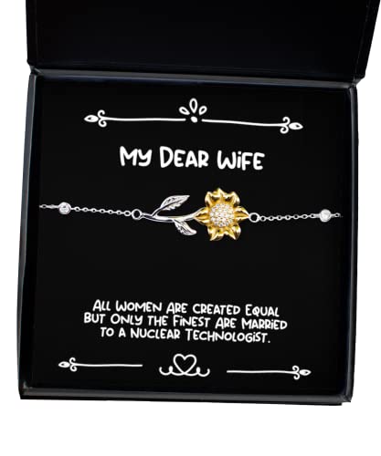 Unique Wife Sunflower Bracelet, All Women Are Created Equal but Only the, Gifts For Wife, Present From Husband, Jewelry For Wife, , Funny jewelry, Funny jewelry gift, Jewelry gift for her, Jewelry