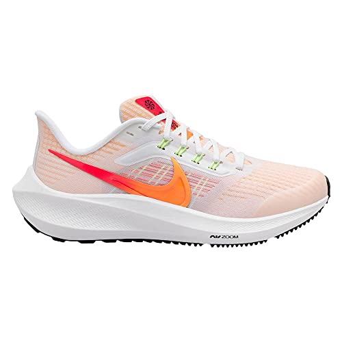 Nike Air Zoom Pegasus 39 Sneaker, White Total Orange Bright Crimson Black, 35 EU