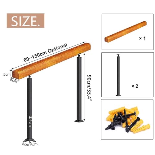 Rampe d'escalier en fer forgé 150 cm pour 2 ou 3 marches - 3