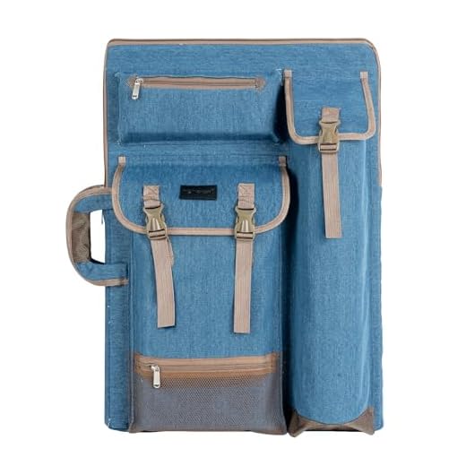 Transon Art Portfolio Case Artist Backpack Canvas Bag Large 26” x 19.5” Turquoise Green