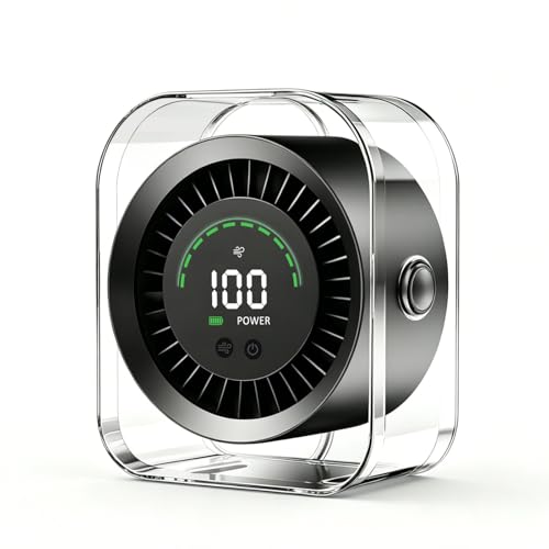 DDKJ Ventilador de Mesa Silencioso,USB Rechargeable,Dirección del Viento de 360°,100 Ajustes...