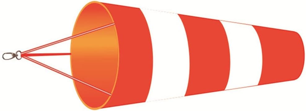 DAZZLEEX Reflective Windsock Wind Vane Oxford Cloth Wind Direction Signal Red and White 39.37inch