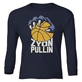 Omufisa Pullin Inspired Bball Graphic - Iowa Zyon Tribute Youth Long Sleeve T-Shirt (Navy, Youth Small)