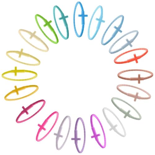 20 Pcs Silicone Cross Bracelets for Kids & Adults - Religious Jesus Faith Bracelet Set Stretchable Rubber Wristbands for Easter Baptism Church Party Favors Bulk Multi-Color Christian Gifts