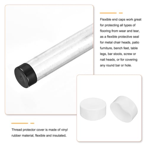 Tubes et poteaux protégés par embout rond caoutchouc 180 mm blanc - 4