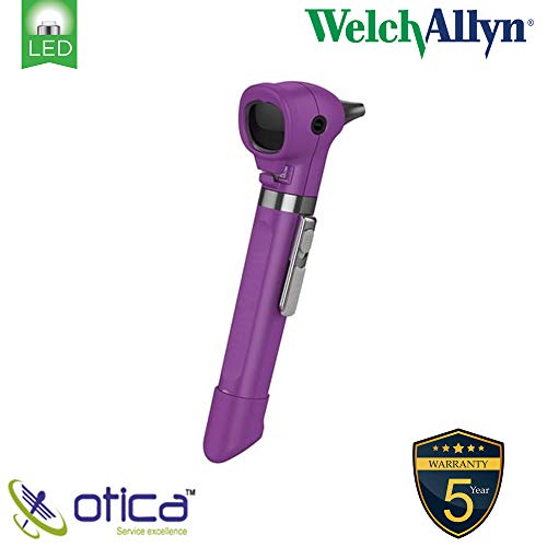 Image of OTICA For Welch Allyn Pocket LED Otoscope Fiber Optic Professional Otoscope with AA Battery Handle 22870 (Purple)