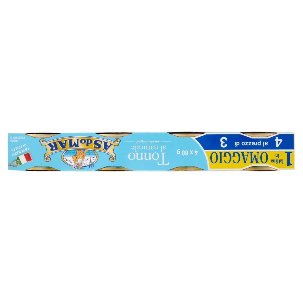 Italian Gourmet Thon naturel en boîte 24 x 80 g léger et sain | Avec sel intégral ; dans son propre jus, nutritif, portions pratiques pour un poids net total de 1,92 kg + pulpe de 400 g